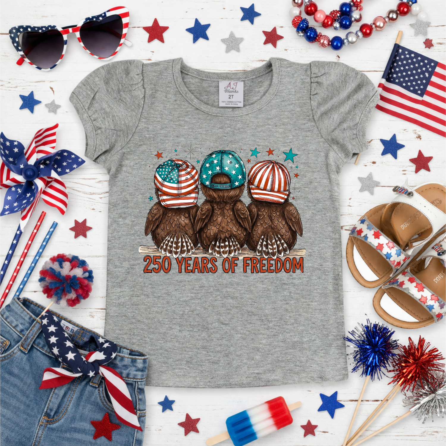 Girls 250 Years of Freedom shirt