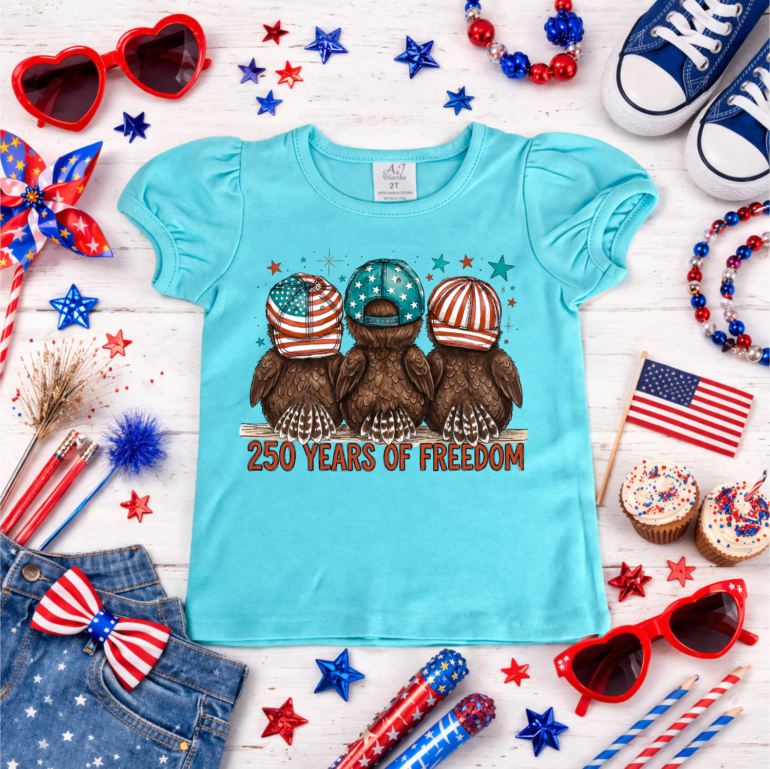 Girls 250 Years of Freedom shirt