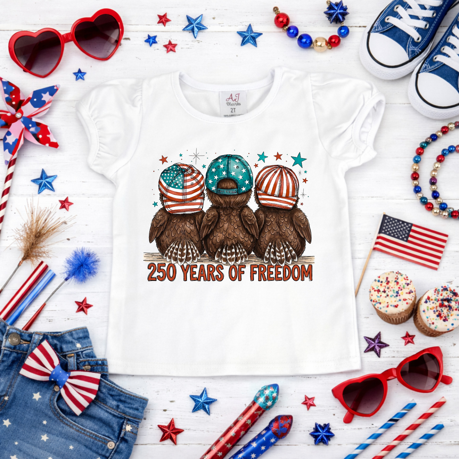 Girls 250 Years of Freedom shirt
