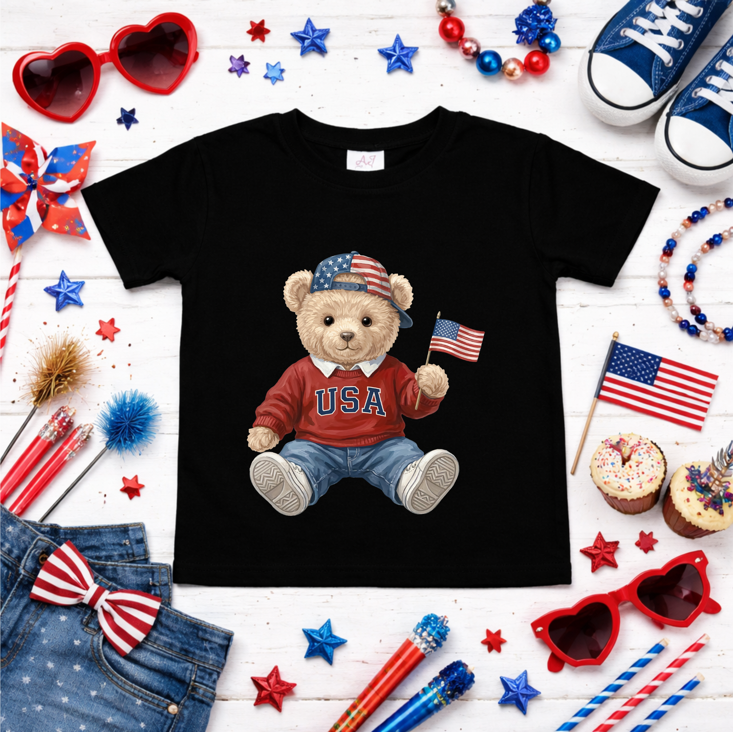Boys USA Teddy Bear Shirt