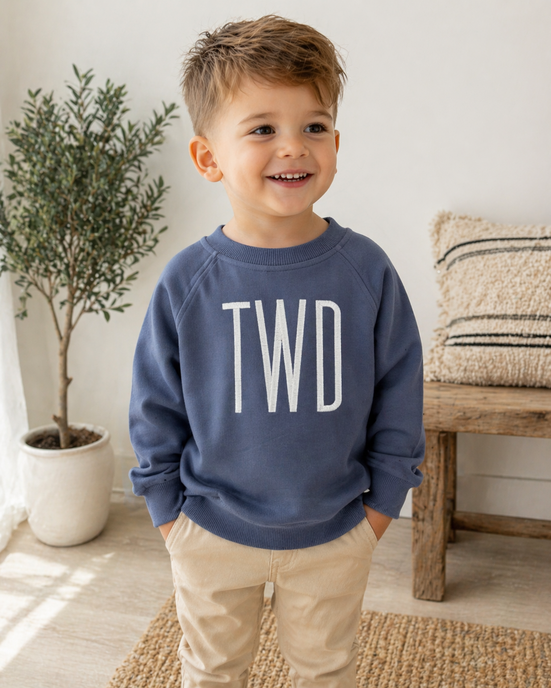 Toddler Initials Monogram Embroidered Sweatshirt