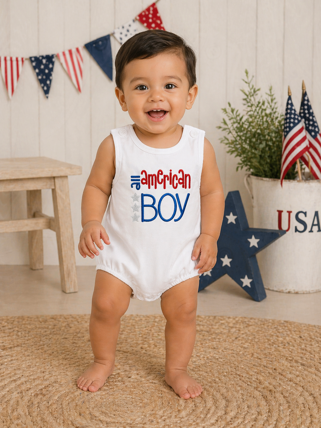 All American Boy Unisex Bubble Romper