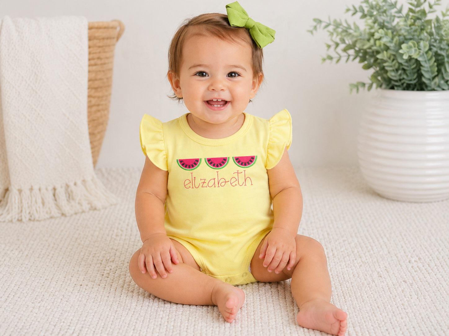 Girls Strawberry Ruffle Bum Embroidered Bubble
