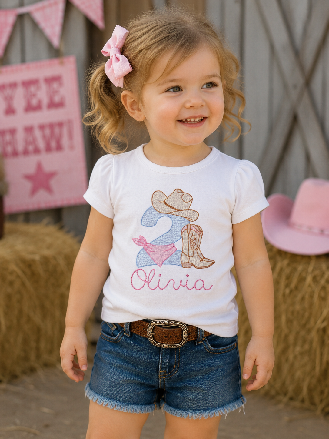Girls 2nd Birthday Cowgirl Rodeo  Embroidered Shirt