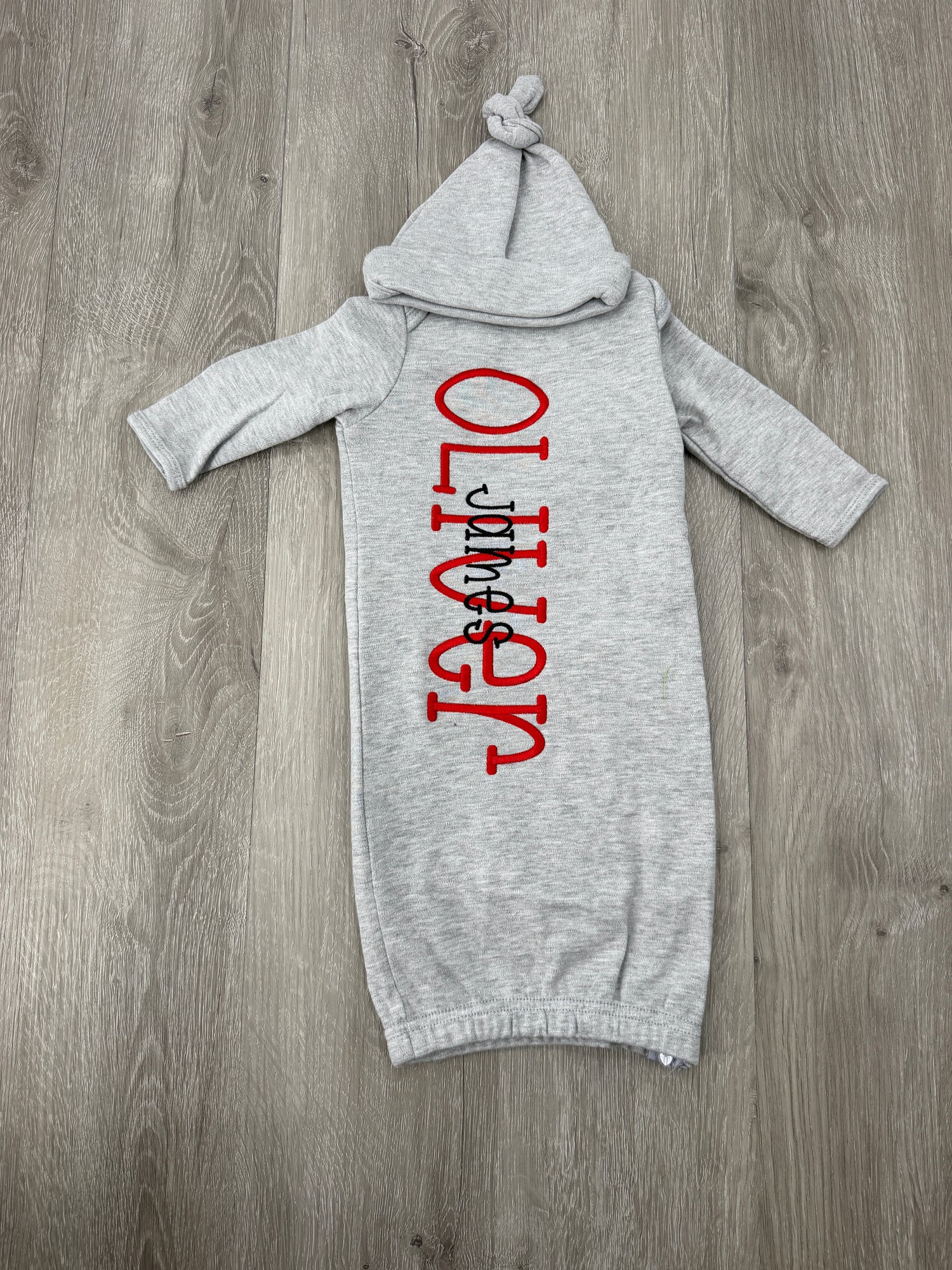 Monogram Baby Gown and Hat Set