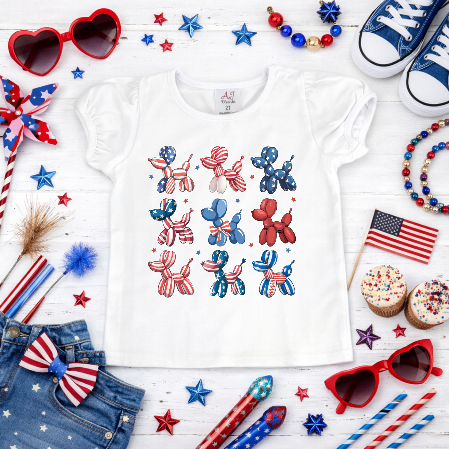 Girls USA Dogs Shirt