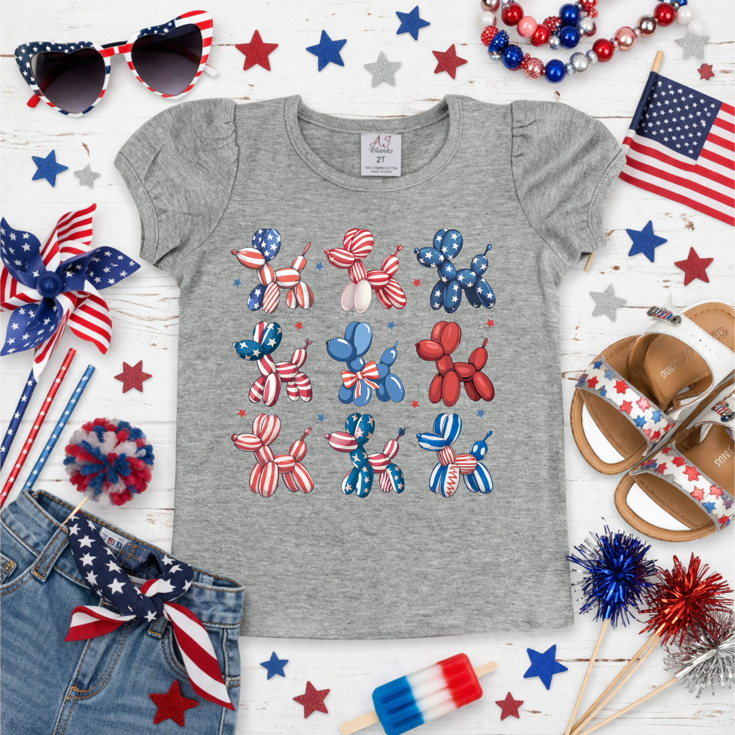 Girls USA Dogs Shirt