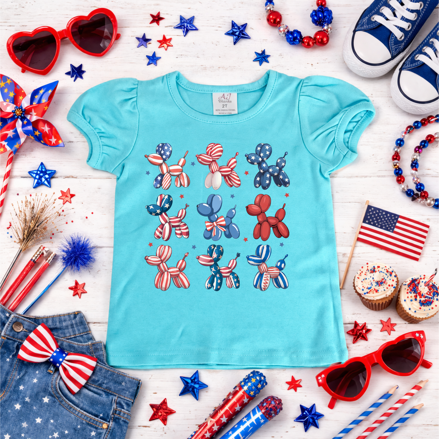 Girls USA Dogs Shirt