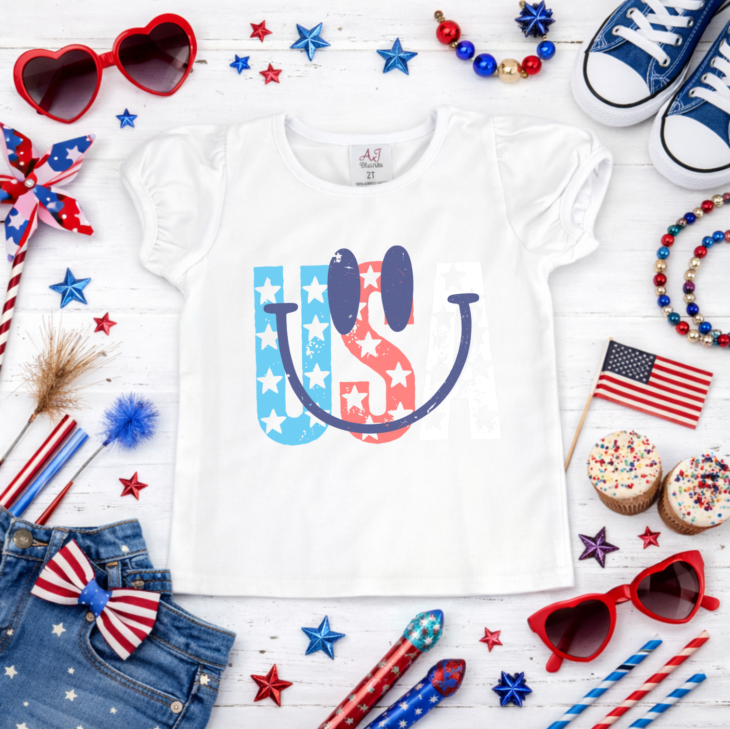 Girls USA Smile Shirt