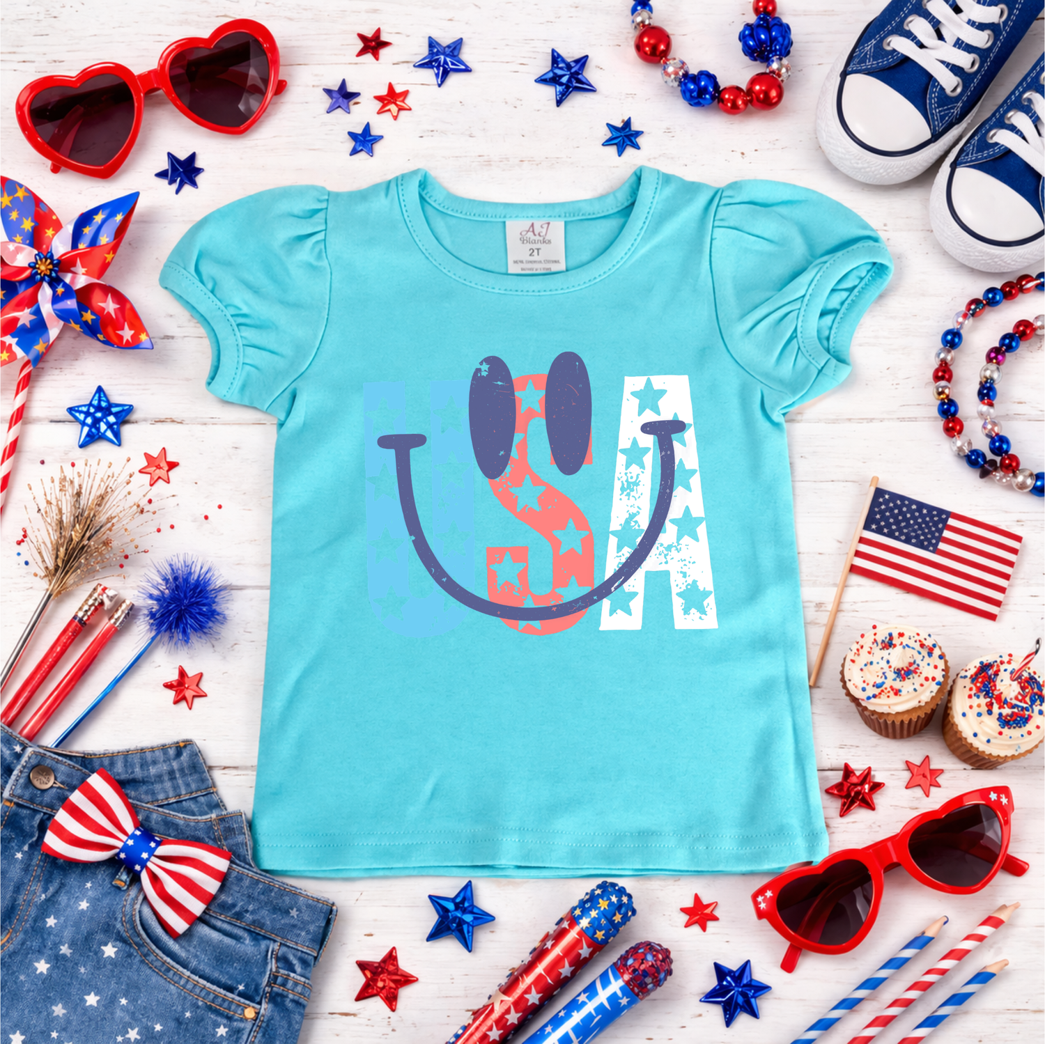 Girls USA Smile Shirt