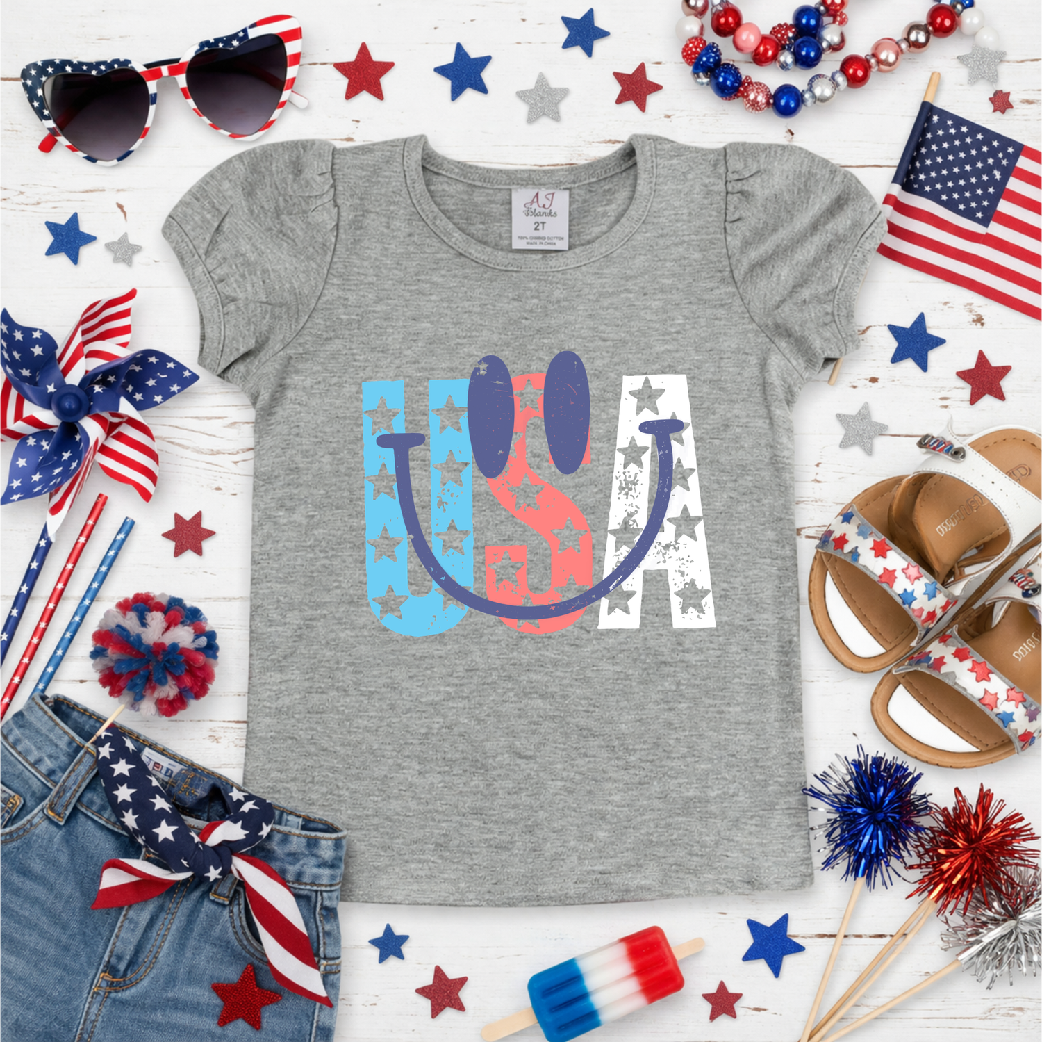 Girls USA Smile Shirt