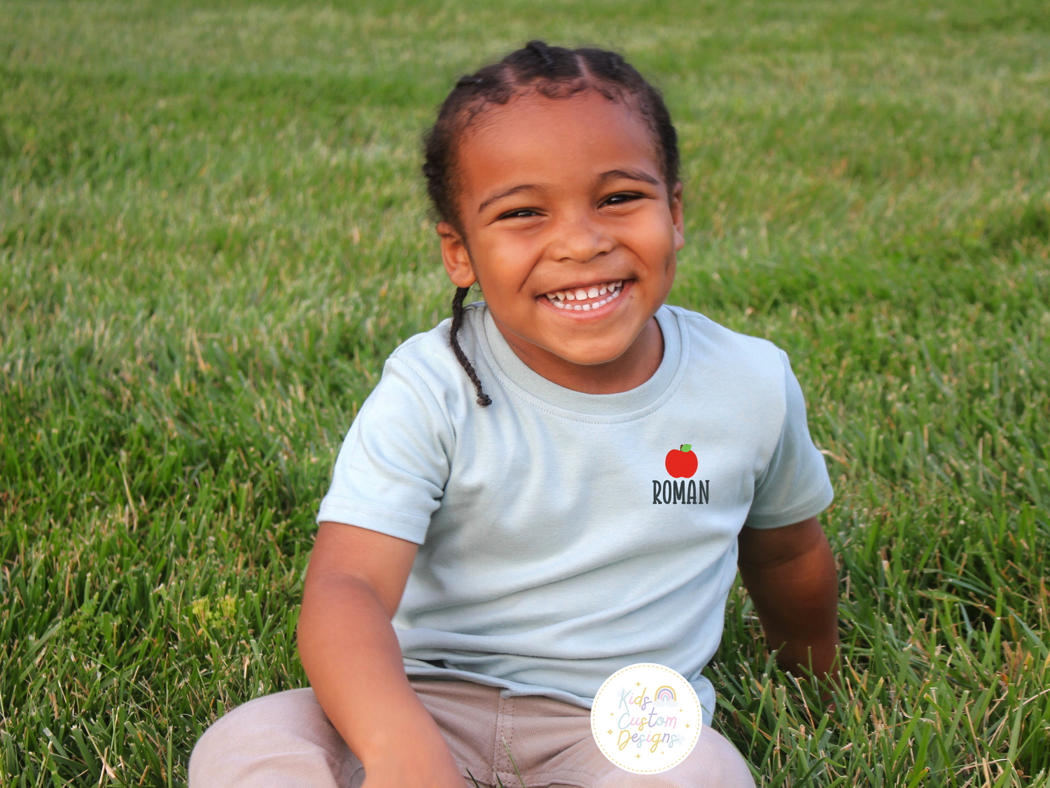 Boys Apple Embroidered Shirt