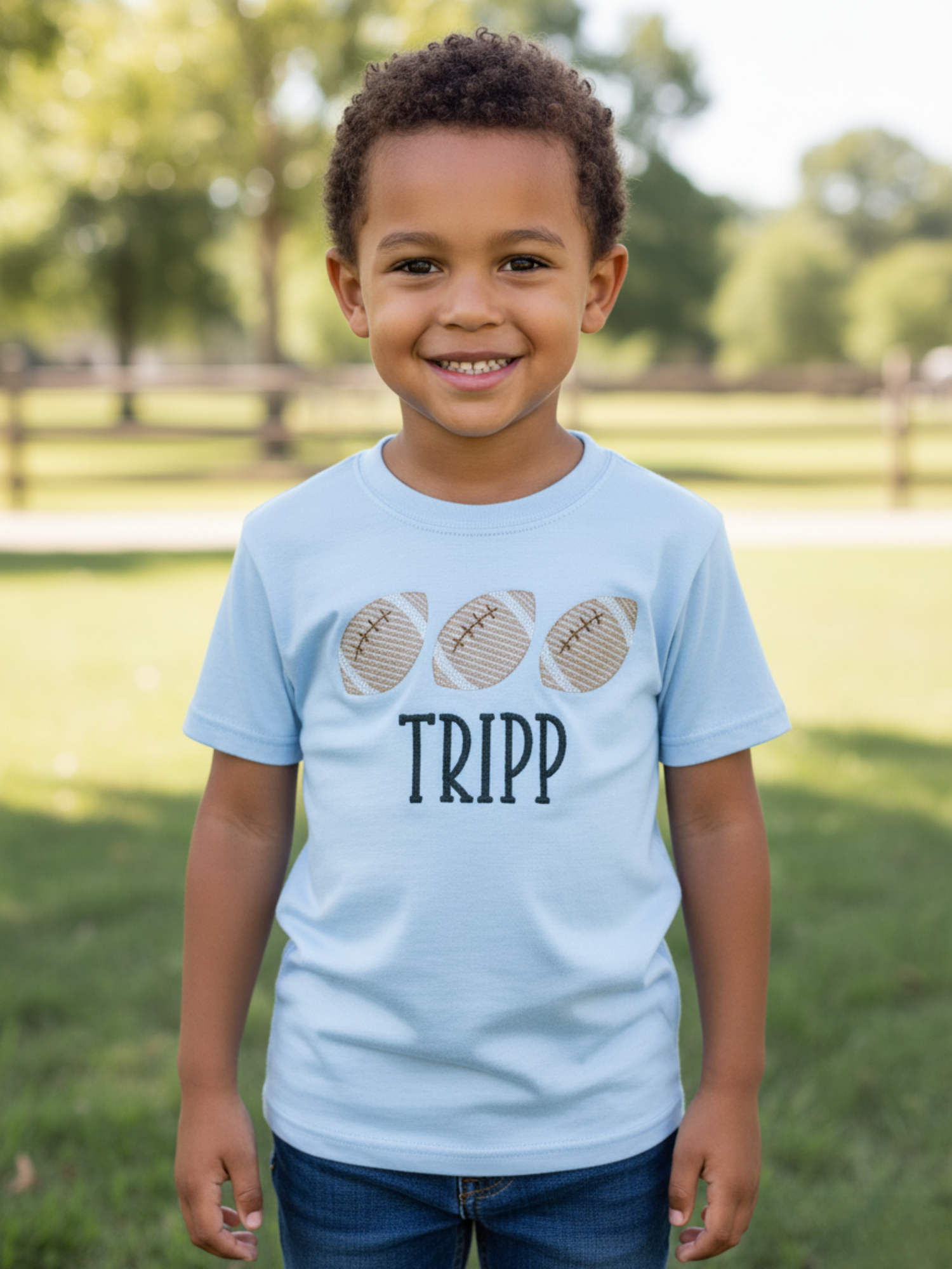 Boys Football Embroidered Shirt