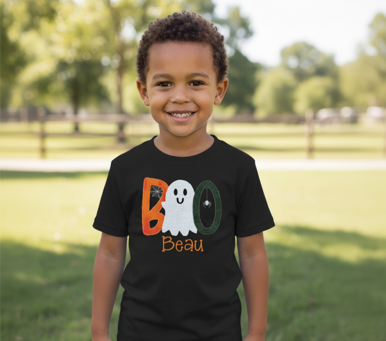 Boys Boo Embroidered Shirt