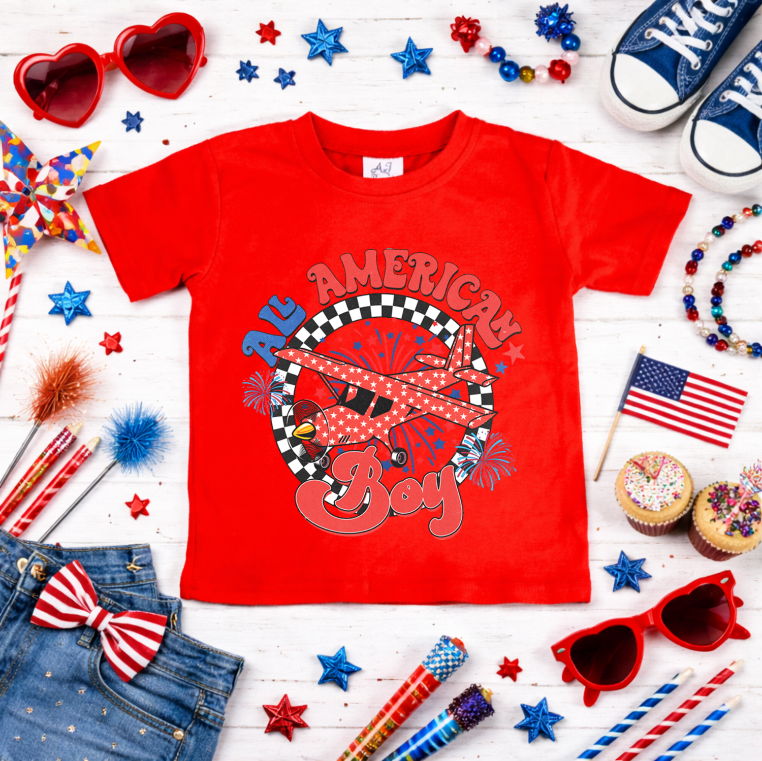 Boys All American Boy Plane Shirt