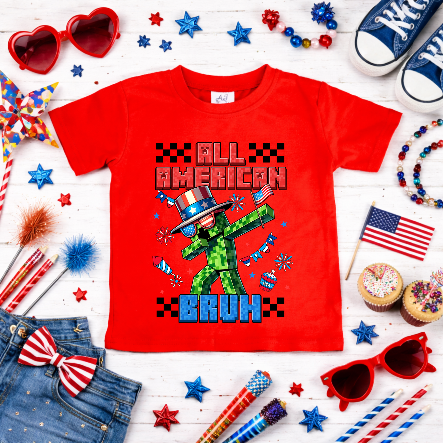 Boys All American Bruh Shirt